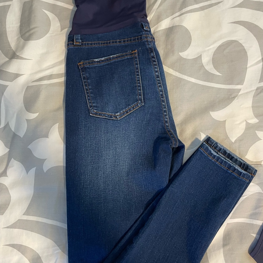 Pink blush maternity jean